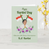 Happy Kartini Day Womens Indonesia Hero Kaart (Gele Bloem)