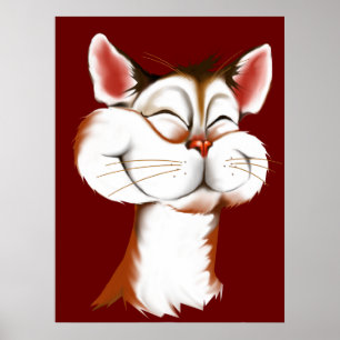 Happy Kat Face Poster
