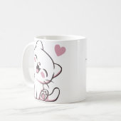 Happy Kat Mok – Schattigee lachende kat met liefde (Voorkant links)