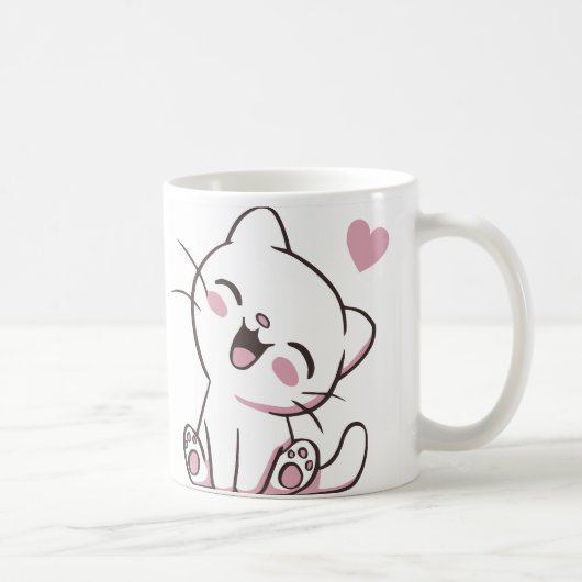 Happy Kat Mok – Schattigee lachende kat met liefde (Rechts)