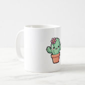 Happy Kawaii Cactus – Cute Illustration Koffiemok (Voorkant links)