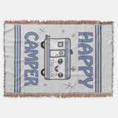 , Happy Kawaii Camper Throw Blanket Deken (Voorkant)
