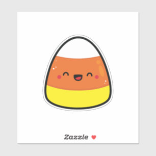 Happy Kawaii Candy Corn voor Halloween Sticker
