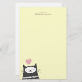 Happy Kawaii Cat  Note Paper Briefpapier (Voorkant / Achterkant)