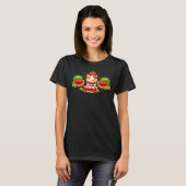 Happy Kawaii Cat with Watermelon Illustration T-shirt (Voorkant volledig)