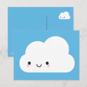 Happy Kawaii Cloud Briefkaart (Voorkant / Achterkant)