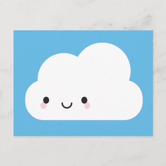 Happy Kawaii Cloud Briefkaart (Voorkant)