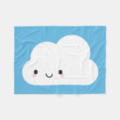 Happy Kawaii Cloud Fleece Deken (Voorkant (Horizontaal))