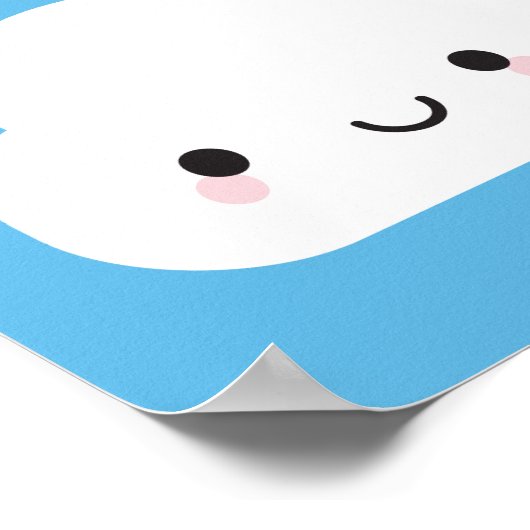 Happy Kawaii Cloud Poster (Hoek)