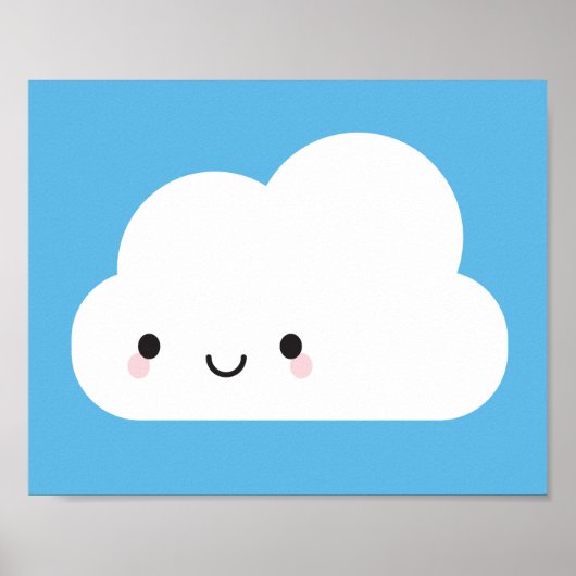 Happy Kawaii Cloud Poster (Voorkant)