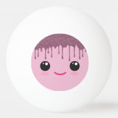 Happy Kawaii Face Faux Glitter Hair Ping Pong Ball (Voorkant)