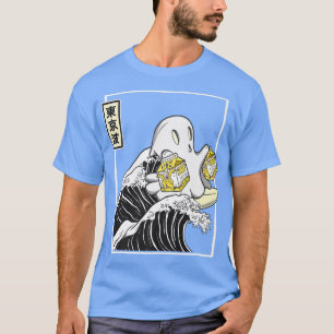 Happy Kawaii Ghost Banana Milk Surfing Japan Kanag T-shirt