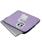 Happy Kawaii Ghost with Skull Balloon Laptop Sleeve (Voorkant onderkant)