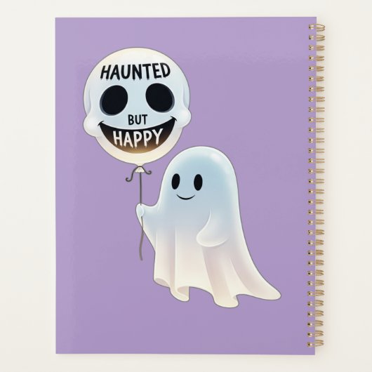 Happy Kawaii Ghost with Skull Balloon Planner (Achterkant)