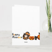 Happy Kawaii Halloween Kaart (Achterkant)