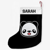 Happy Kawaii Panda met aangepaste naam Kleine Kerstsok (Achterkant)