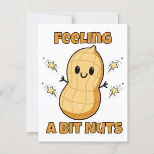 Happy Kawaii Peanut Cartoon – Een beetje gek voele Briefkaart