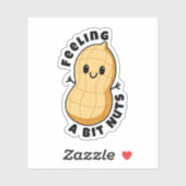 Happy Kawaii Peanut Cartoon – Een beetje gek voele Sticker (Vel)