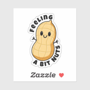 Happy Kawaii Peanut Cartoon – Een beetje gek voele Sticker