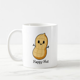 Happy Kawaii Peanut Cartoon – Schattigee glimlache Koffiemok