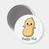 Happy Kawaii Peanut Cartoon – Schattigee glimlache Magneet (Voorkant / Achterkant)