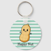 Happy Kawaii Peanut Cartoon – Schattigee glimlache Sleutelhanger (Voorkant)