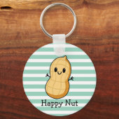 Happy Kawaii Peanut Cartoon – Schattigee glimlache Sleutelhanger (Achterkant)