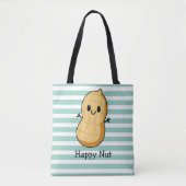 Happy Kawaii Peanut Cartoon – Schattigee glimlache Tote Bag (Voorkant)