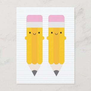 Happy Kawaii Pencils Briefkaart