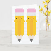 Happy Kawaii Pencils Kaart (Gele Bloem)