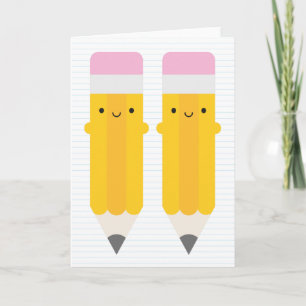 Happy Kawaii Pencils Kaart