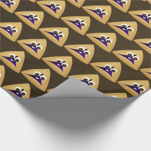 Happy Kawaii Prune Hamentashen Cadeaupapier (Hoek)