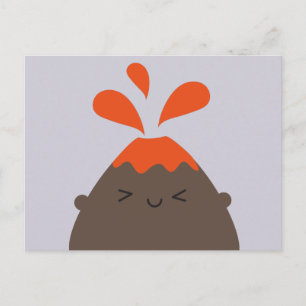 Happy Kawaii Volcano Briefkaart