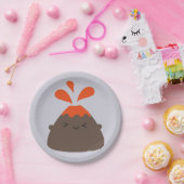 Happy Kawaii Volcano Papieren Bordje (Feest)