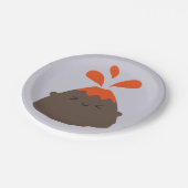 Happy Kawaii Volcano Papieren Bordje (Gekanteld)