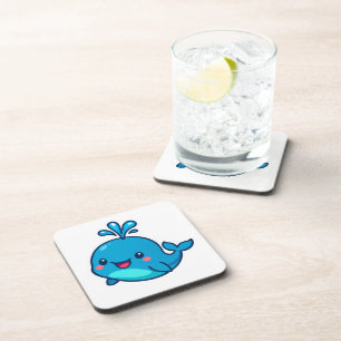 Happy Kawaii Whale Sticker – Schattigee Oceaan Vri Bier Onderzetter