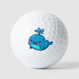 Happy Kawaii Whale Sticker – Schattigee Oceaan Vri Golfballen