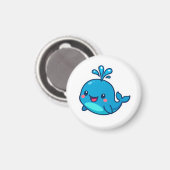 Happy Kawaii Whale Sticker – Schattigee Oceaan Vri Magneet (Voorkant / Achterkant)