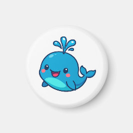 Happy Kawaii Whale Sticker – Schattigee Oceaan Vri Magneet