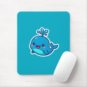 Happy Kawaii Whale Sticker – Schattigee Oceaan Vri Muismat