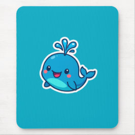 Happy Kawaii Whale Sticker – Schattigee Oceaan Vri Muismat