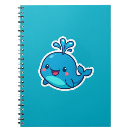 Happy Kawaii Whale Sticker – Schattigee Oceaan Vri Notitieboek
