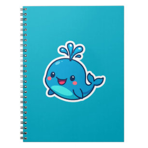 Happy Kawaii Whale Sticker – Schattigee Oceaan Vri Notitieboek