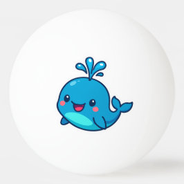 Happy Kawaii Whale Sticker – Schattigee Oceaan Vri Pingpongbal