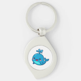 Happy Kawaii Whale Sticker – Schattigee Oceaan Vri Sleutelhanger