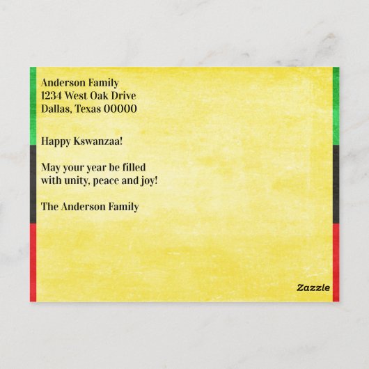 Happy Kawanzaa Seven Principles Briefkaart (Achterkant)