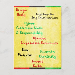 Happy Kawanzaa Seven Principles Briefkaart