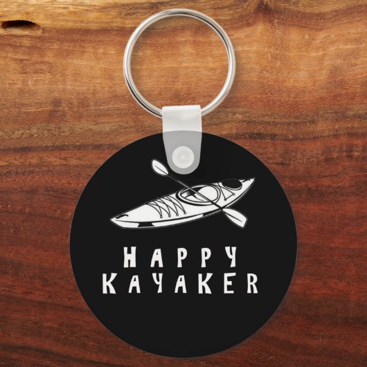 Happy Kayaker paddle kayak-boot Sleutelhanger (Voorkant)