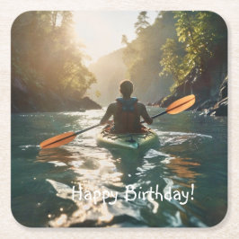 Happy Kayaking Kartonnen Onderzetters
