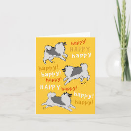 Happy Keeshond Dog Birthday Celebration Kaart